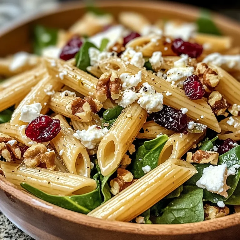 Feta & Cranberry Penne Salad with Orange Vinaigrette