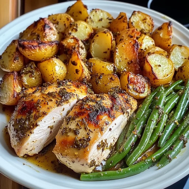 Garlic Herb Chicken with Roasted Potatoes & Green Beans