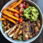Grilled Chicken Power Bowl with Sweet Potato Fries & Fresh Guac