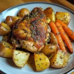 Herb-Roasted Chicken Thighs with Golden Potatoes & Sweet Carrots