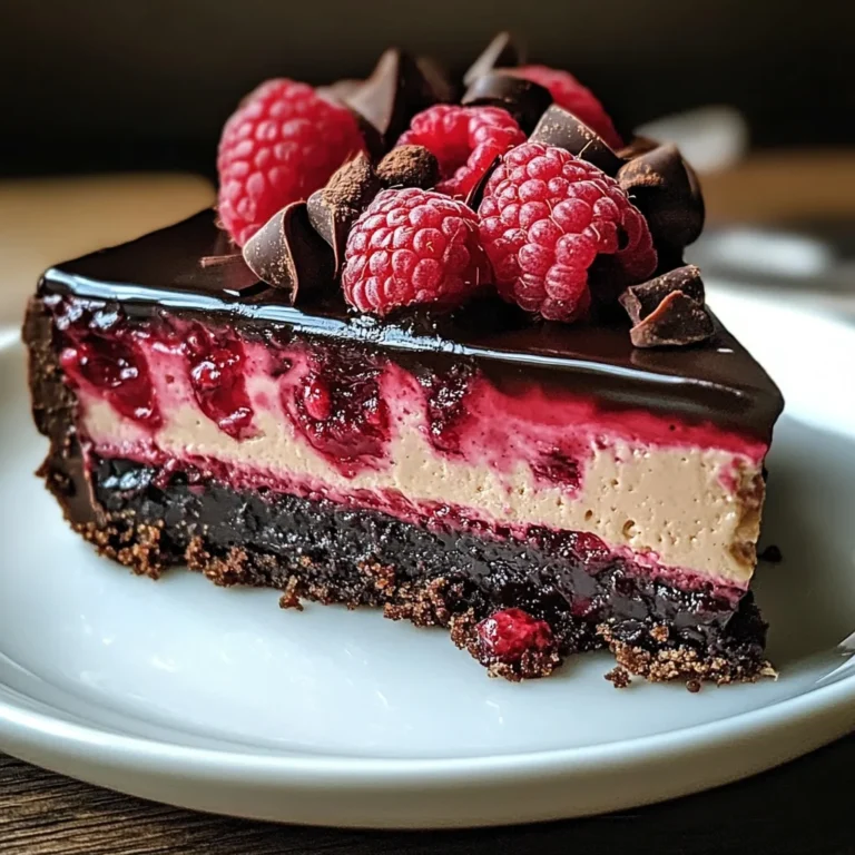 Indulge in Decadent Dark Chocolate Raspberry Cheesecake