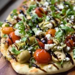Mediterranean Naan Bread Pizza