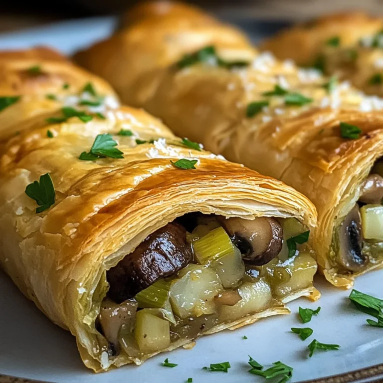 Mushroom and Leek Strudel