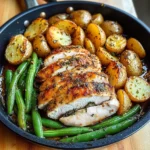 One-Pan Garlic Herb Chicken with Crispy Potatoes & Green Beans