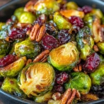 Orange Maple Glazed Brussels Sprouts with Cranberries
