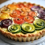 Rainbow Rose Veggie Tart