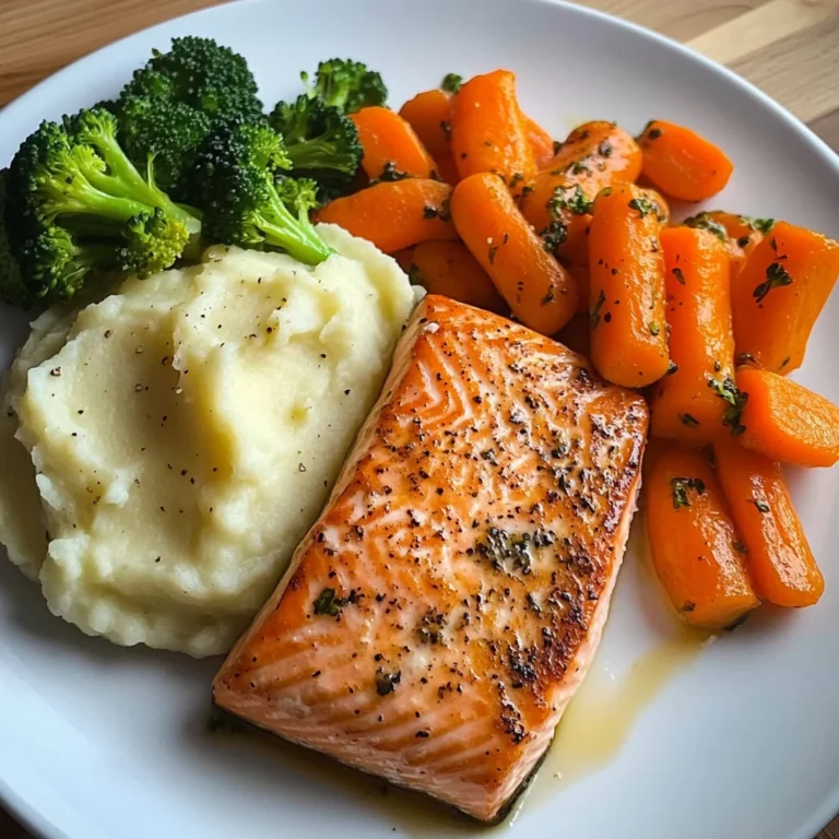 Salmon with Mashed Potatoes and Vegetables