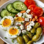 Turkish-Style Protein Plate with Eggs, Feta & Veggies