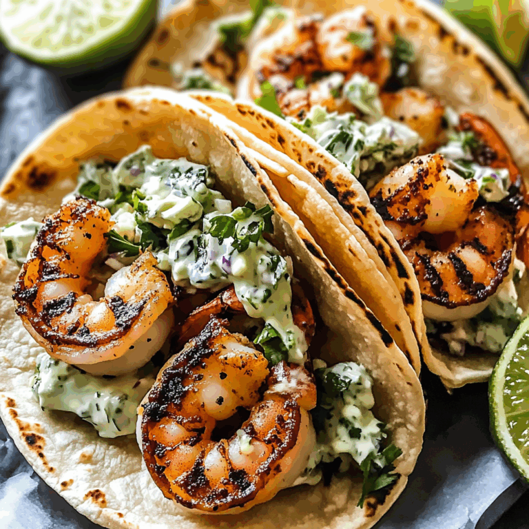 Cilantro Lime Shrimp Tacos with Creamy Slaw
