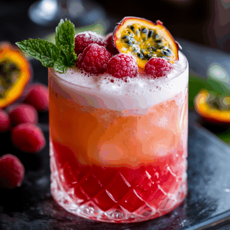 Raspberry Passionfruit agave syrup Sour