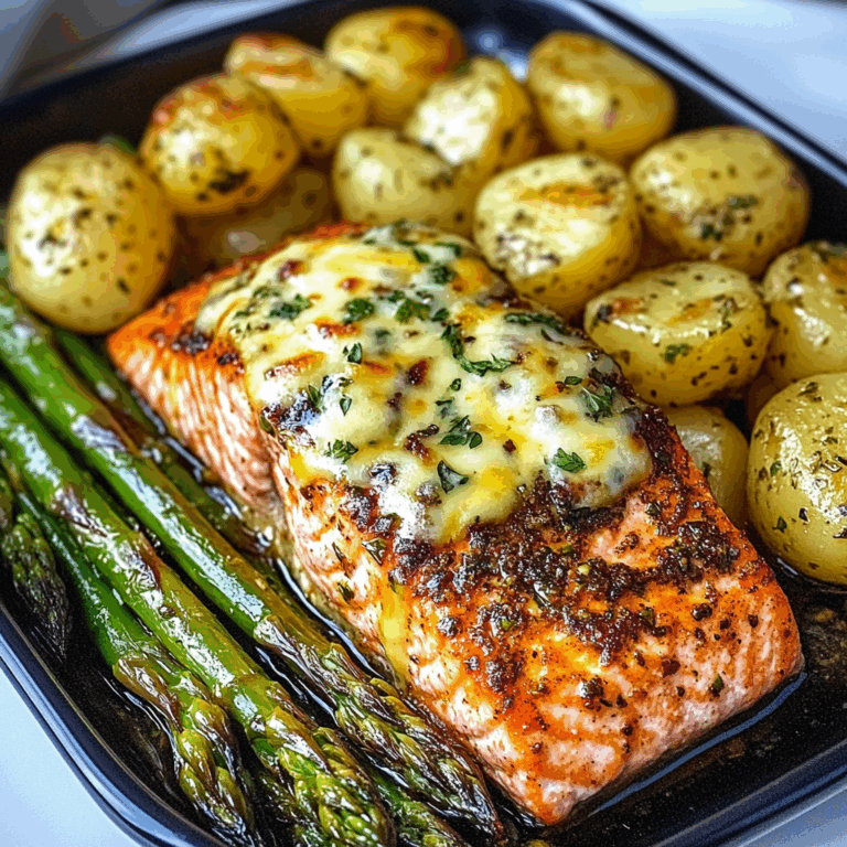 Spiced Salmon with Cheesy Asparagus & Garlic Herb Potatoes