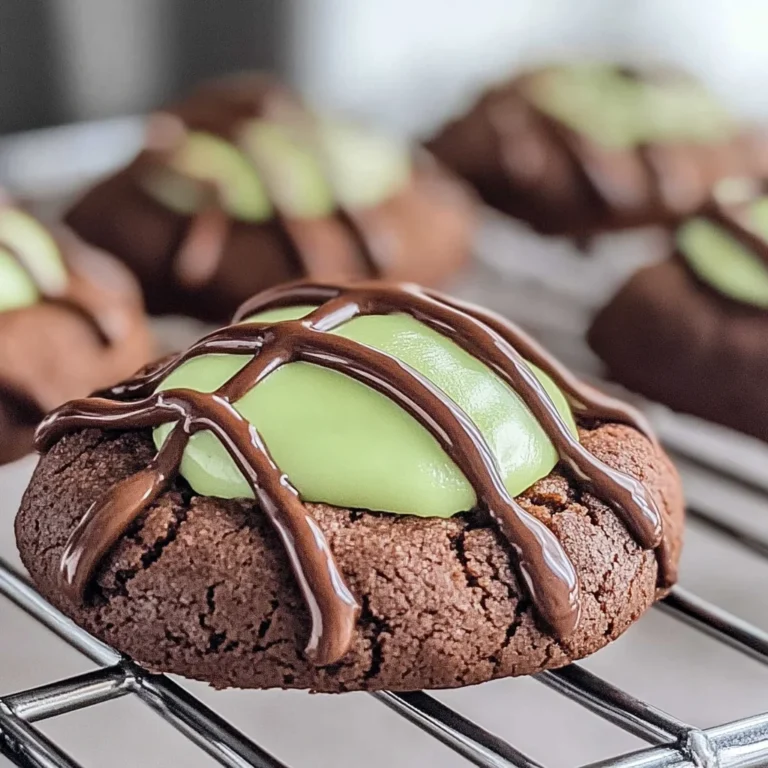 Chocolate Mint Thumbprint Cookies