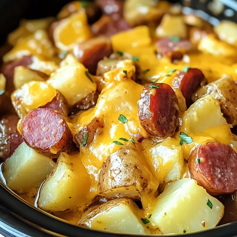 Crockpot Cheesy Potatoes and Kielbasa