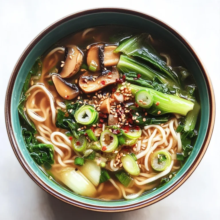 Ginger Garlic Noodle Soup with Bok Choy