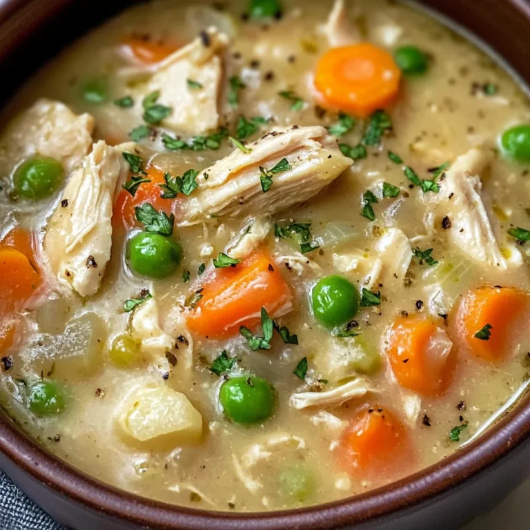 High Protein Chicken Pot Pie Soup