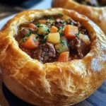 Rustic Beef Stew in Crusty Bread Bowls