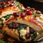 Spinach & Cranberry Stuffed Chicken Breasts