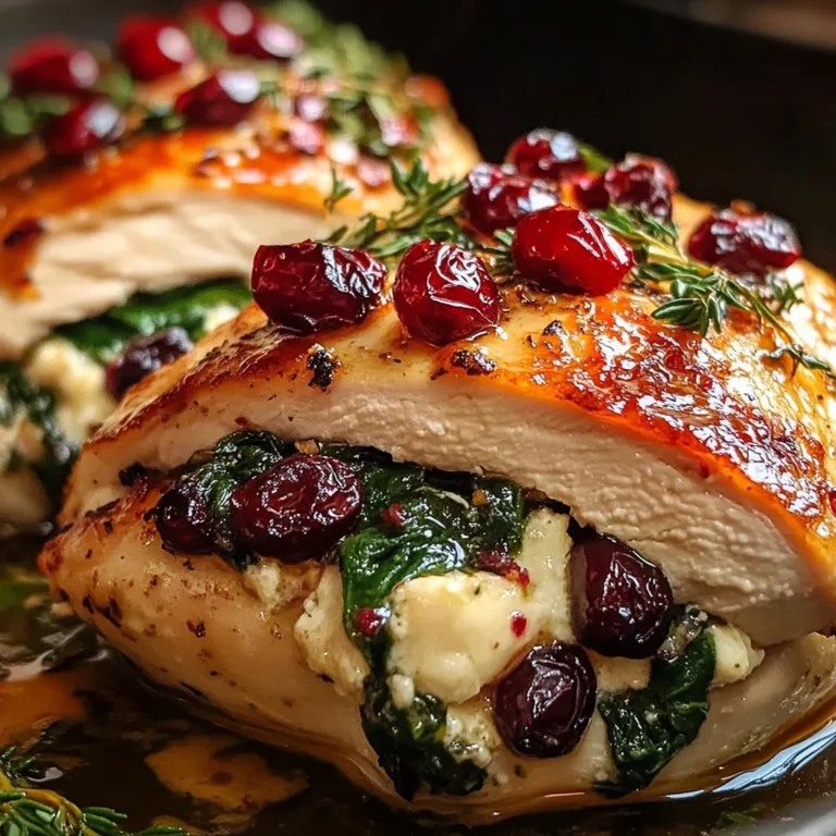 Spinach & Cranberry Stuffed Chicken Breasts
