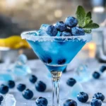 Blueberry Snow Martini Cocktail Recipe