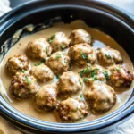 Crockpot Swedish Meatballs with Creamy Gravy