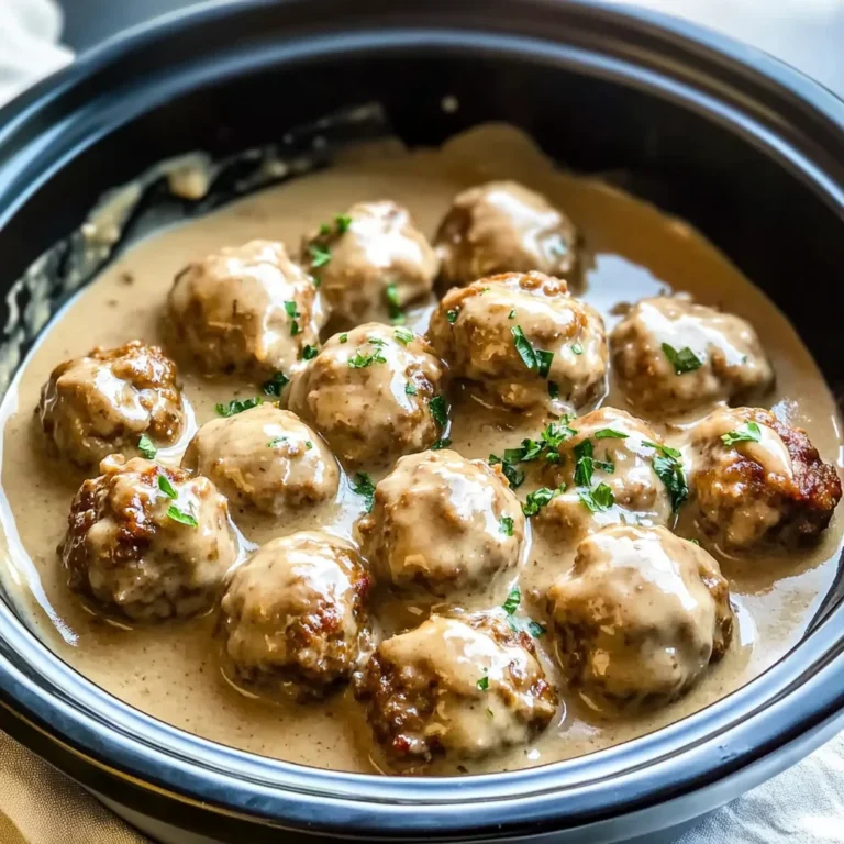 Crockpot Swedish Meatballs with Creamy Gravy