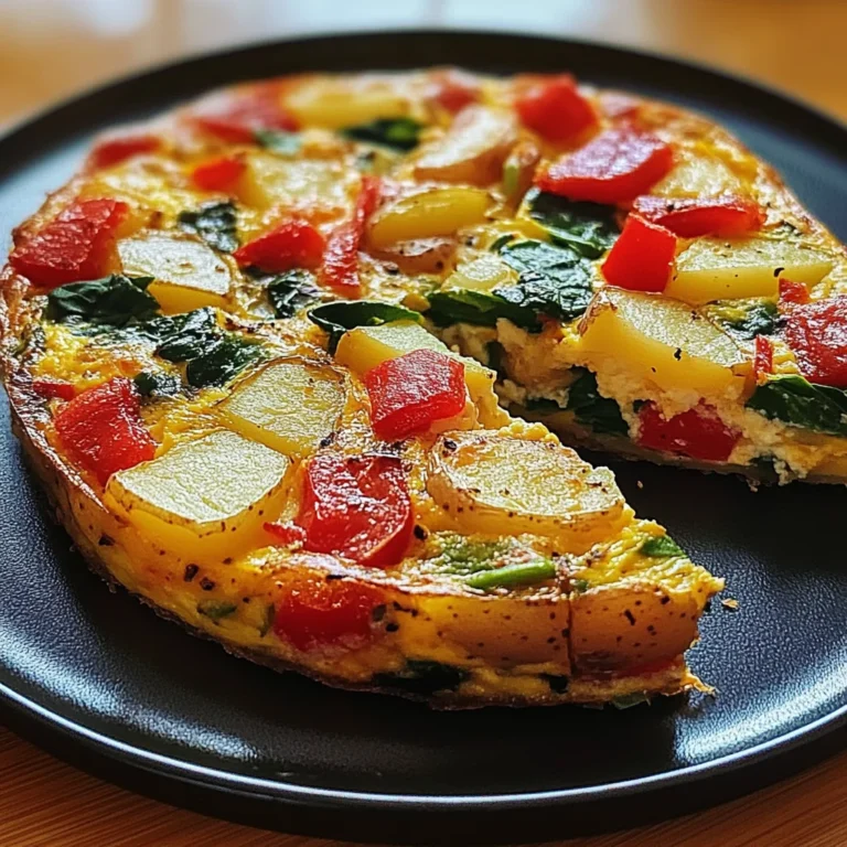 Frittata with Potatoes, Red Peppers, and Spinach Recipe