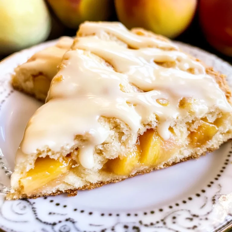 Peach Pie Scones with a Vanilla Glaze