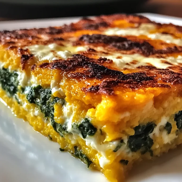 Pumpkin Spinach Polenta Casserole is a must-try dish!