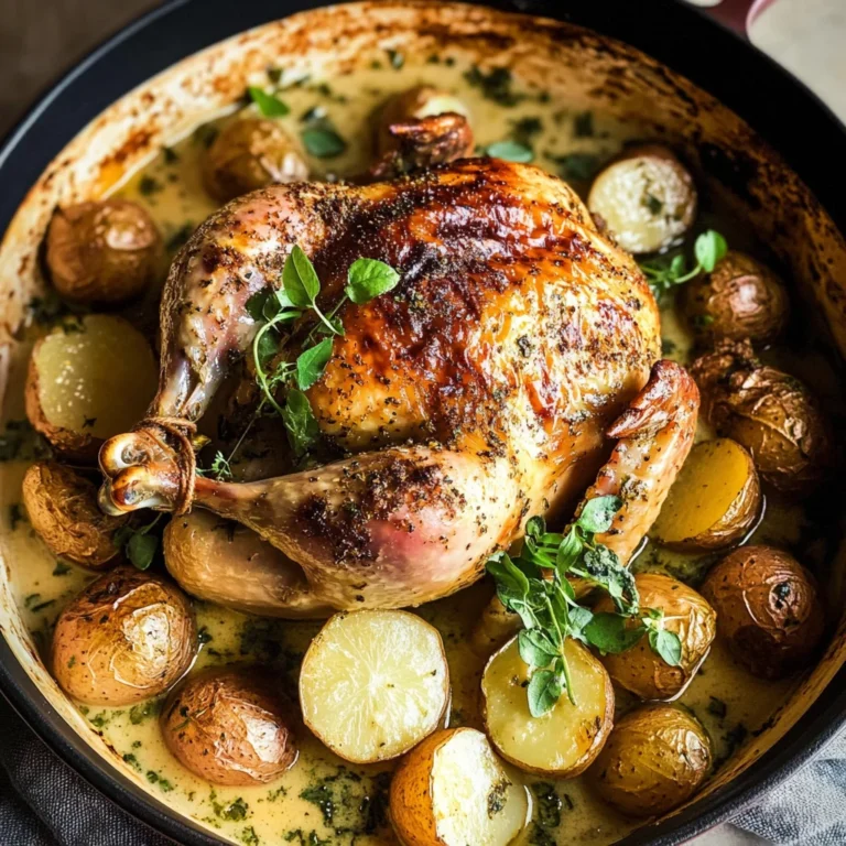 Creamy Lemon and Herb Pot Roasted Chicken
