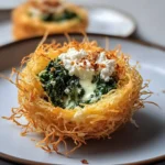 Crispy Kataifi Nest with Spinach-Feta Melt