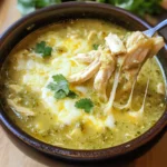 Green Chicken Enchilada Soup - Creamy and Cheesy!