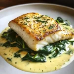 Luscious Lemon-Garlic Sea Bass with Creamed Spinach