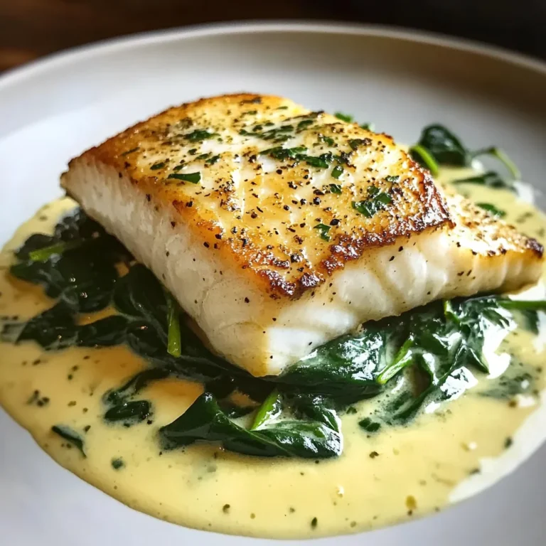 Luscious Lemon-Garlic Sea Bass with Creamed Spinach