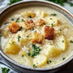 Soothing Hangover Cure Garlic Potato Soup - theamazingfood