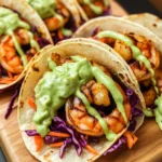 Spicy Shrimp Tacos with Avocado Crema