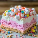 Bubblegum Cloud Slice Dessert: A Sweet Indulgence