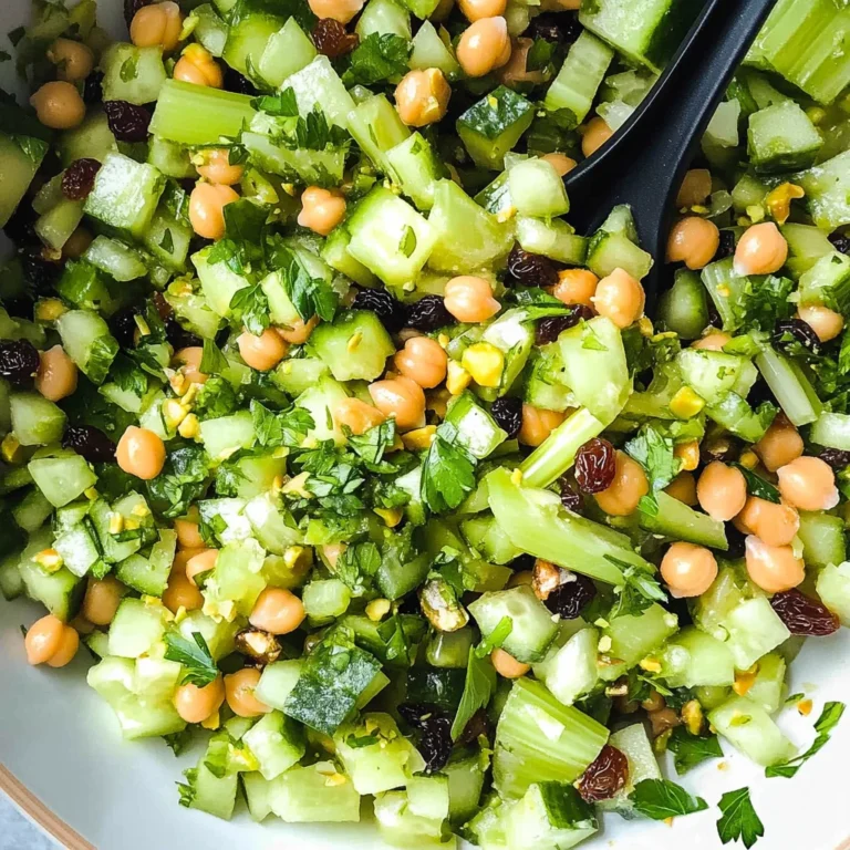 Celery Salad with Chickpeas and Raisins