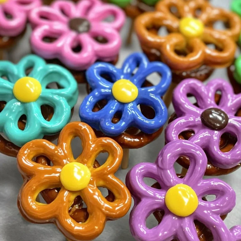 Chocolate Covered Pretzel Flowers