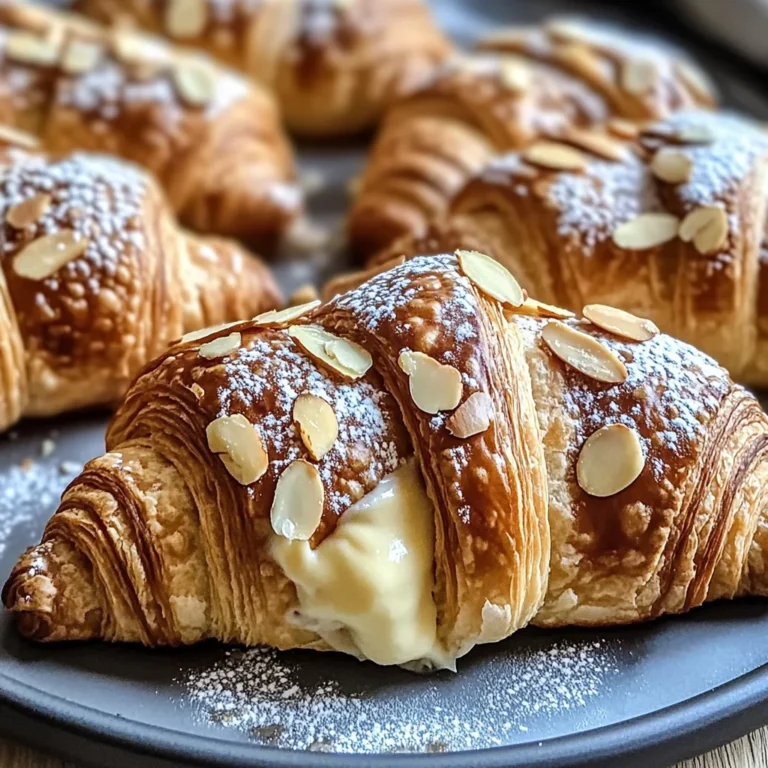 Delicious Mini French Croissants Filled with Almond Cream