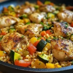 Easy Chicken & Rice Veggie Skillet for a Flavor-Packed Dinner