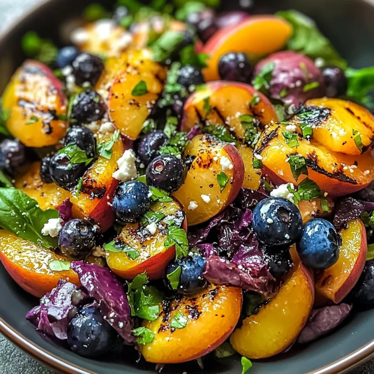Grilled Peach Blueberry Salad
