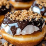 Marshmallow Cream Filled S'mores Donuts
