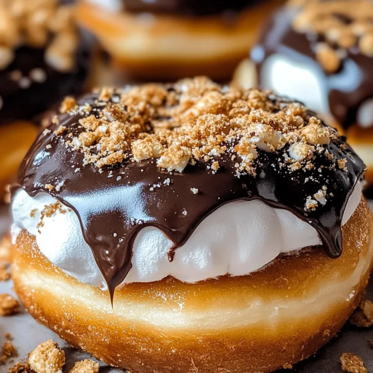 Marshmallow Cream Filled S'mores Donuts