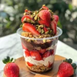 Dubai Chocolate covered Strawberry in a cup