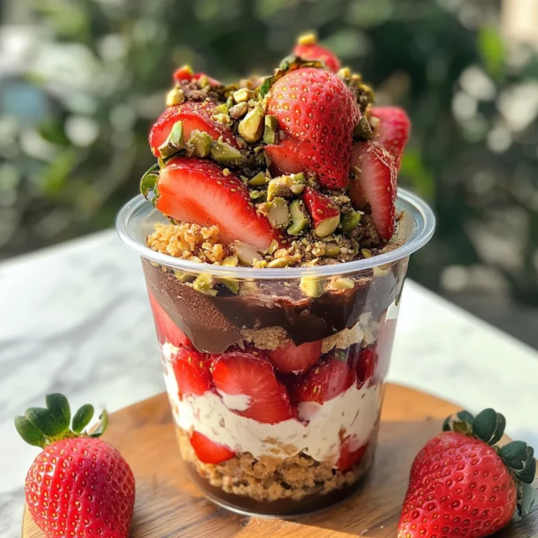 Dubai Chocolate covered Strawberry in a cup