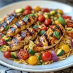 Easy Balsamic Chicken & Veggie Orzo