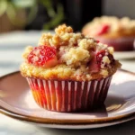 Quick Strawberry Muffins with Crumble Topping